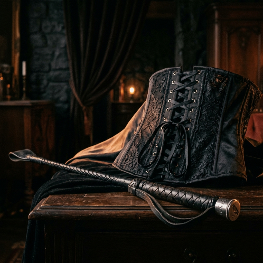Domination BDSM, corset et cuir de dominatrice